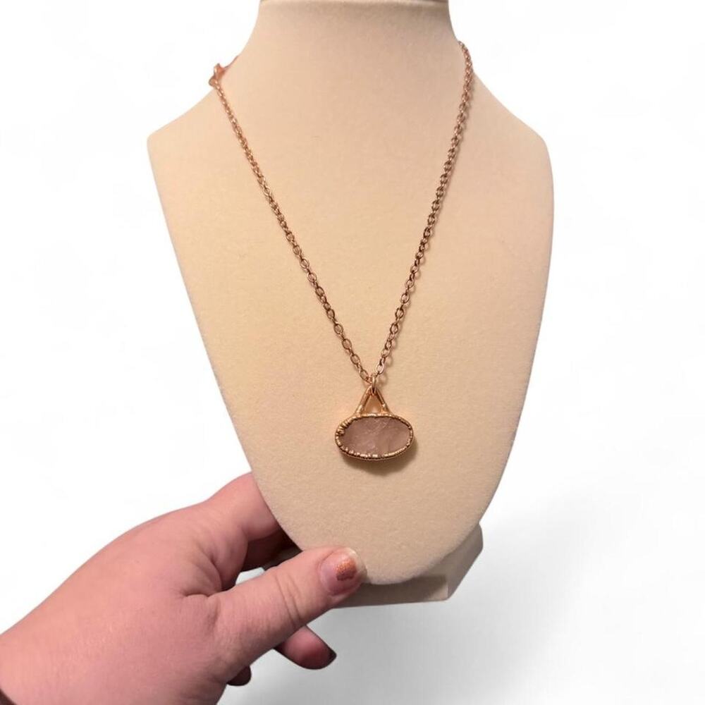 Natures Twist Seattle Pike Place Rose Quartz Electroformed Copper Necklace